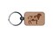 Sheep Baa Farm Animal Engraved Wood Rectangle Keychain Tag Charm